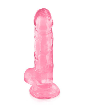 Gode jelly rose ventouse taille L 20cm 